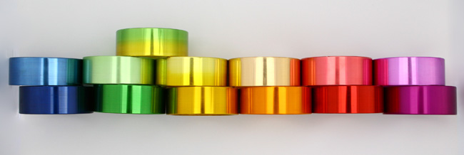 Lots of anodising colours plus black & clear